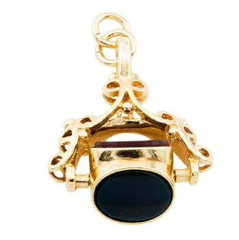 9ct Gold Real Stones Fob Pendant